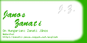 janos zanati business card