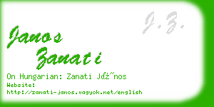 janos zanati business card